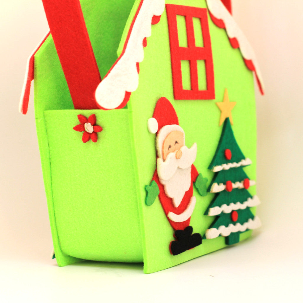 Handmade Green Wool Felt Christmas Bag