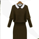 Collar Knit Midi Dress