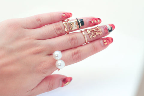 Double Pearl Ring