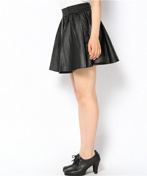 Faux Leather Biker Skirt