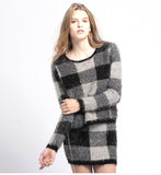 Mohair Knit Plaid Set