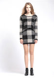 Mohair Knit Plaid Set