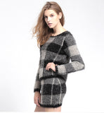 Mohair Knit Plaid Set