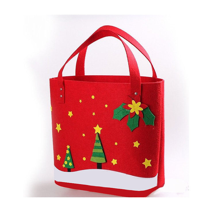 Handmade Wool Felt Christmas Shopper Gift Bag