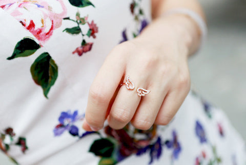 Angel Wings Crystal Ring