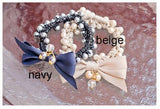 Pearls and Ribbon scrunchies