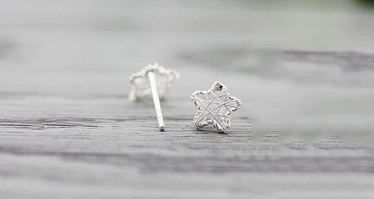 100% Silver Wired Sterling Star Studs Earrings