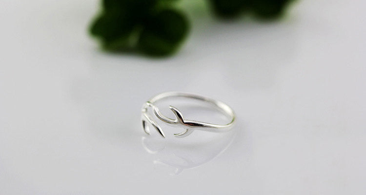 Reindeer Antlers Silver Ring