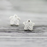 100% Silver Wired Sterling Star Studs Earrings