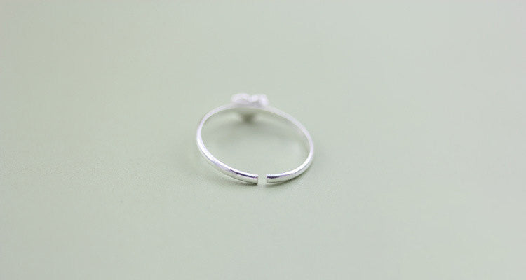 100% Silver Sterling Heart Pinky ring