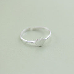 100% Silver Sterling Heart Pinky ring